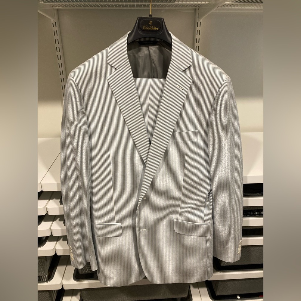 Brooks Brothers 1818 Fitzgerald Seersucker Suit 41L
